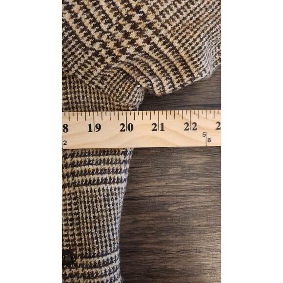 LL Bean Womens Jacket Tweed Herringbone Wool Blend Elbow Patches Medium - Picture 7 of 10